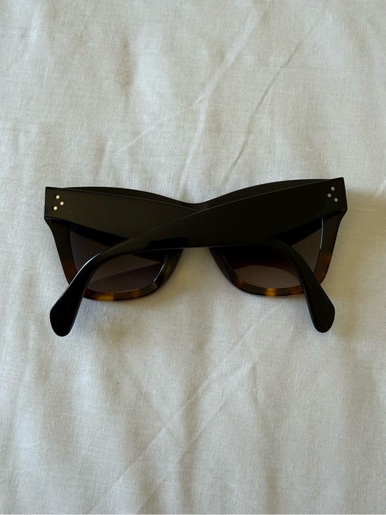 CELINE paris CL4004IN sunglasses cat eye black tortoise frame brown lenses chic